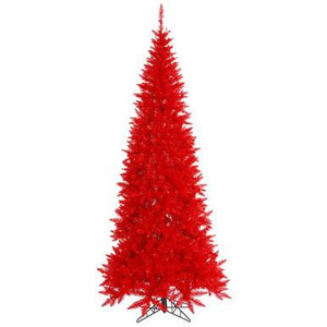  Vickerman K161245 - 4.5' Red Slim Fir Artificial Christmas Tree Unlit 