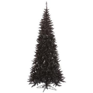 Vickerman K161675 - 7.5' Black Slim Fir Artificial Christmas Tree Unlit