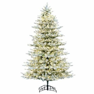 Vickerman K173381LED - 9' Flocked Kiana Pine Pre-Lit Christmas Tree with Warm White Dura-Lit LED Lights