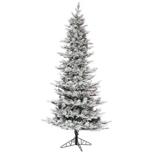  Vickerman K173185 - 10' Flocked Slim Kiana Pine Artificial Christmas Tree Unlit 