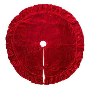  Vickerman QTX17751 – 60" Red Plush Velvet Christmas Tree Skirt 