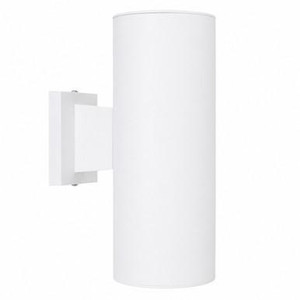 Incon Lighting Modern White Outdoor Cylinder Wall Fixture - Indirect and Direct Light 