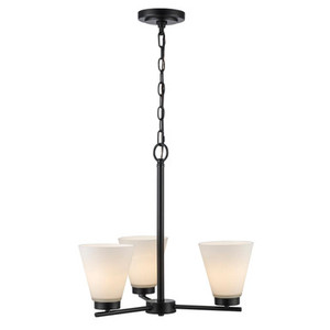 Trans Globe 71805-3 BK - Black 3-Light Fifer Chandelier