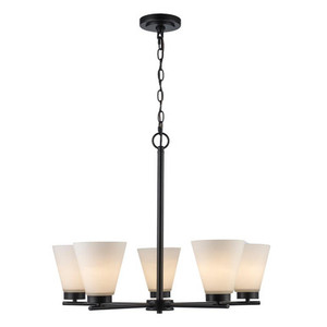 Trans Globe 71805 BK - Black 5-Light Fifer Chandelier
