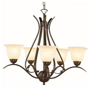 Trans Globe 9285 ROB - Rubbed Oil Bronze 5-Light Aspen Chandelier