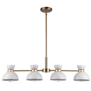 Trans Globe 71856 WH-AG Azaria 4 - Light Linear Pendant