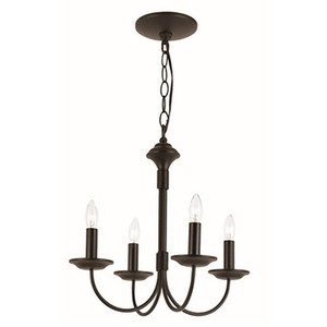 Trans Globe 9014 BK - Black 4-Light Candle Chandelier