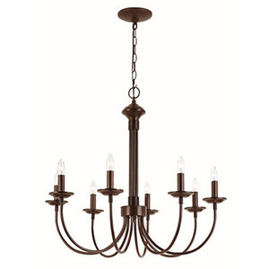Trans Globe 9018 ROB - Rubbed Oil Bronze 8-Light Candle Chandelier