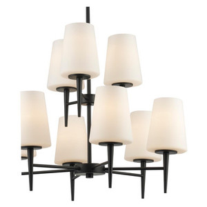 Trans Globe 71899 BK - Black 9-Light ClassicHorizon 2-Tier Chandelier