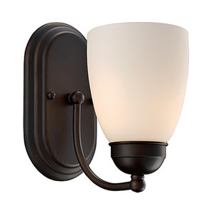 Trans Globe 3501-1 ROB Clayton Reversible Mount, Armed Wall Sconce, with Glass  Bell Shade