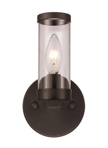 Trans Globe 71711 BK Fillmore Clear Glass Shaded 1-Light Wall Sconce