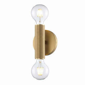 Trans Globe 22300 AG 2-Light Bare Bulb Indoor Wall Sconce