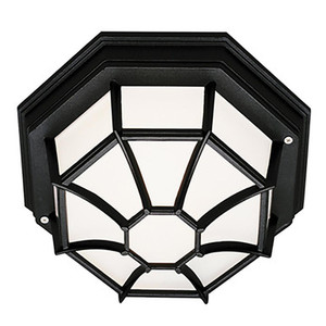 Trans Globe 40581 BK Benkert 1-Light, Weblike Design, Enclosed Flush Mount Ceiling Lantern Light