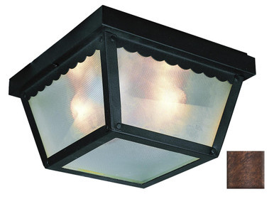 Trans Globe 4902 RT Samantha 2-Light, Scalloped Edge, Traditional Outdoor Flush Mount Ceiling Light