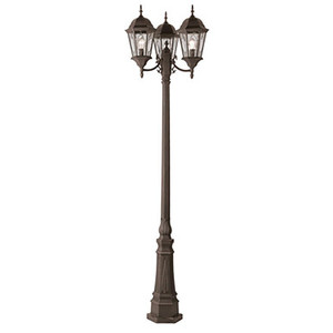Trans Globe 4719 RT Villa Nueva 96-In., 3-Light, 3-Shade,  Spanish Inspired Ornate Outdoor Lamp Post Set