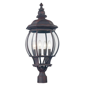 Trans Globe 4062 RT Parsons 4-Light Traditional French-inspired Post Mount Lantern Head