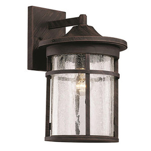 Trans Globe 40382 RT Avalon Crackled Glass, Armed Outdoor Wall Lantern Light