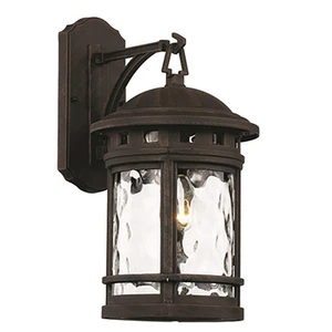 Trans Globe 40371 RT Boardwalk Collection 1-Light, Hook Hanging Wall Lantern with Water Glass