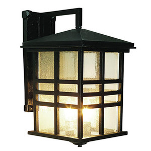 Trans Globe 4637 BK Huntington 3-Light Craftsman Inspired Seeded Glass Wall Lantern