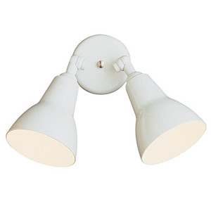 Trans Globe 6002 WH Mono Collection 2-Light, 2-Shade Metal Outdoor Wall Spotlight