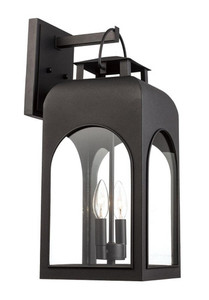 Trans Globe 51282 BK Presence Collection 2-Light Arched Frame Wall Lantern