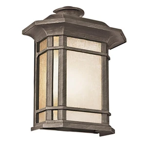 Trans Globe 5821-1 RT San Miguel, Tea Stain Glass, Outdoor Pocket Lantern Wall Light