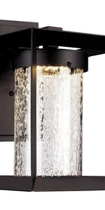 Trans Globe LED-50161 BK Taylor 12" Wall Lantern with Integrated LED Light