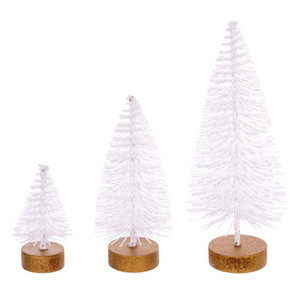 Vickerman LS220511 White Bottle Brush Table Top Christmas Tree Set of 3