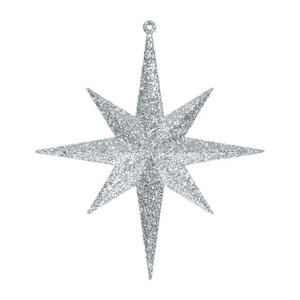 Vickerman M167207 8" Silver Glitter Bethlehem Star 4/Box
