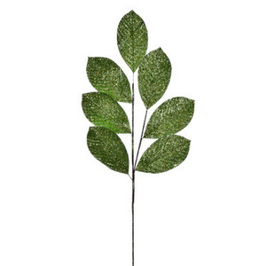 Vickerman QG211913 27" Lime Glitter Leaf Spray 4/bg