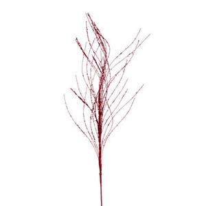 Vickerman QG221003 37" Red Wavy Twig Glitter Spray 6/Bg