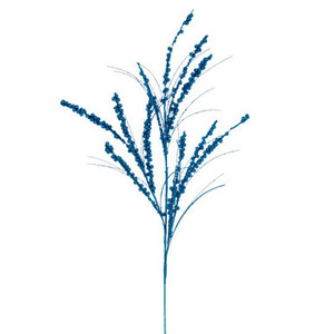 QG221512 Vickerman - 36" Artificial Turquoise Glitter Twig Branch Spray - 6 Pack