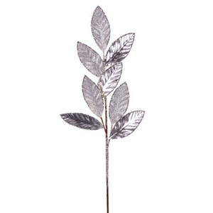 Vickerman RG220707 27.5" Silver Metallic Leaf Glitter Spray