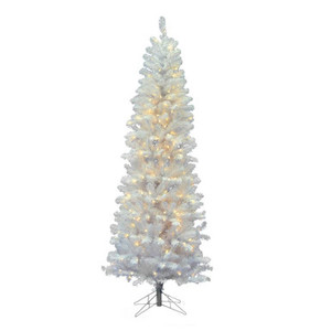 Vickerman A103286LED 9.5' x 44" White Salem Pencil LED 550WW