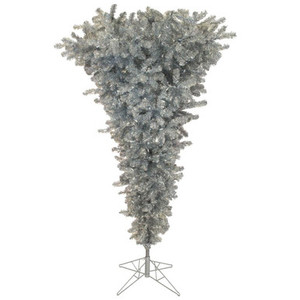 Vickerman A107675 7.5' x 60" Silver Upside Down Tree 1293T