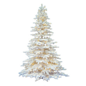 Vickerman A893676LED 7.5' x 65" Flocked White LED 850WW