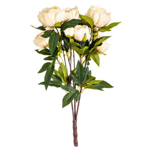 Vickerman FD182380 23" Beige Peony Bush W/6 Flwrs 3 Buds
