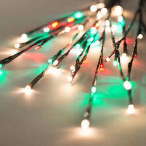 X15B624 Vickerman - 36 in Red Warm White Green Lighted Twig Branches - 3 Pack