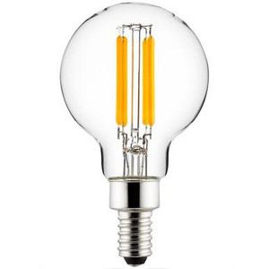 Sunlite 41617-SU Sunlite - Clear LED G16.5 Filament Globe Bulb - 3W - 5000K - E12 Candelabra Base 