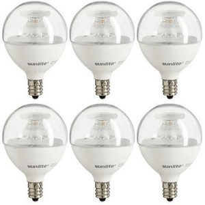 Sunlite 40294-SU Sunlite - Clear LED G16.5 Globe Bulb - 5W - 2700K - 6 Pack 