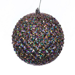 Vickerman N188799DQ 6" Multicolor Durian Ball Orn Drill 4/Bg