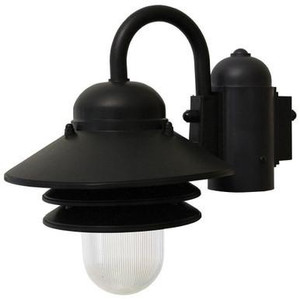 Incon Lighting Black Nautical Gooseneck Post Top Light Fixture - Coastal Outdoor Composite Lantern 