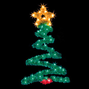 Vickerman D492047 4' Metallic Zig Zag Tree w/50 LEDC7 Lts
