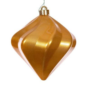 Vickerman N189833DCV Vickerman - 6 in Copper Gold Candy Diamond UV Outdoor Christmas Ornament - 3 Pack 