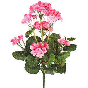 Vickerman FA174601-4 20" Pink Geranium Bush 4/pk