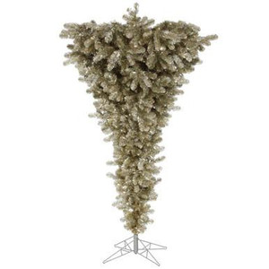 Vickerman A107755 Vickerman - 5.5 ft Champagne Upside Down Artificial Christmas Tree - Unlit 