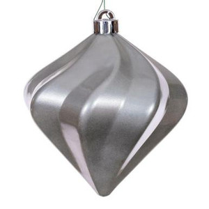Vickerman N189887DCV Vickerman - 6 in Pewter Candy Diamond UV Outdoor Christmas Ornament - 3 Pack 
