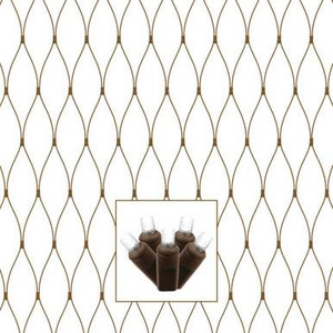 Vickerman X4B2819 Vickerman - 2 ft x 8 ft 150-Light Steady Pure White LED 5mm Wide Angle Christmas Net Light - Brown Wire 