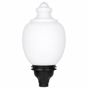 Incon Lighting White Acorn Post Top Light with Black Aluminum Fitter - Fits 3 inch Pole 