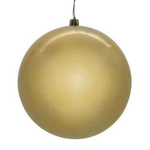 N591538DPVL Vickerman - 6 in Champagne Pearl Seamless Ball UV Outdoor Christmas Ornament - 4 Pack